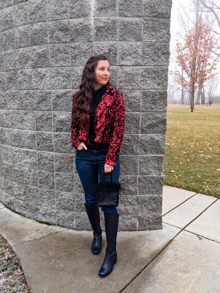 \"red-sequin-jacket-WHBM-date-night-NYE\"